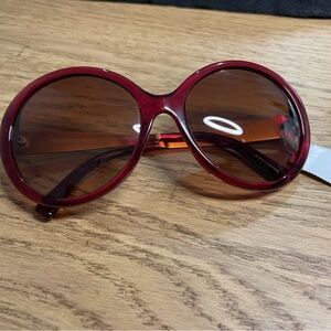 Michael Kors MK2011Q Burgundy Oversized Sunglasses Brown Gradient Lens